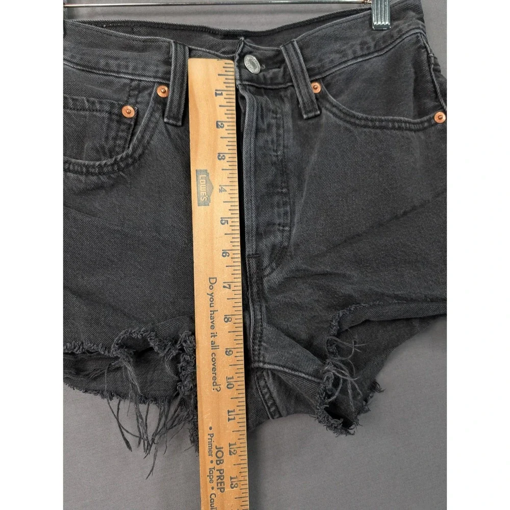 Levi 501 Original Cutoff Denim Shorts Black Gray W26 56327-0112